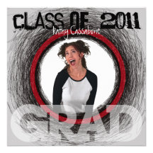 Fun Graduation Invitation Grey Scratch Round