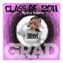 Fun Graduation Invitation Pink Scratch Round