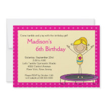 Fun Gymnastics Kids Birthday Party Invitation