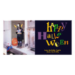 Fun jumbo type colourful Halloween custom greeting Photo Cards