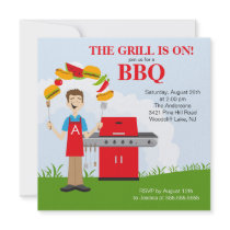 Fun King of the Grill Barbecue Party invitation