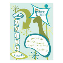 Fun Lake Tahoe Illustration Post Card