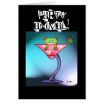 Fun Martini drinking frog personalised card