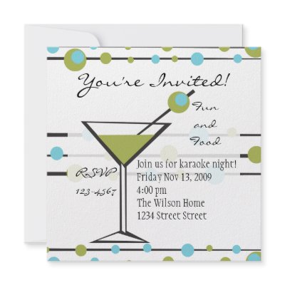 Fun Martini Lines Personalized Announcement by trennea