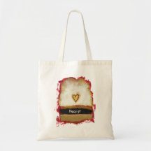 Fun modern art heart painting customise your own tote bags