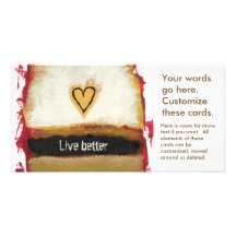 Fun modern art heart painting customise your own photo card template