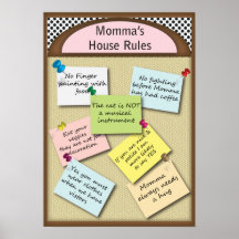 Fun Momma's House Rules Poster