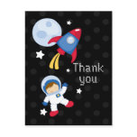Fun outerspace astronaut thank you postcard