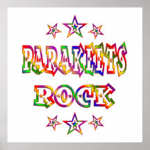 Fun Parakeets Rock Posters