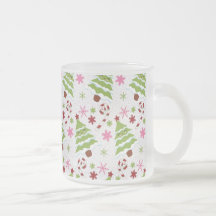 Fun Pink and Green Christmas Tree and Candy Canes Coffee Mug