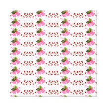 Fun Pink Christmas Bells and Candy Cane Scroll Canvas Prints