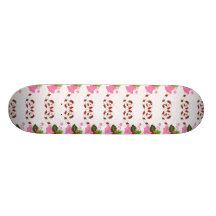 Fun Pink Christmas Bells and Candy Cane Scroll Skate Decks