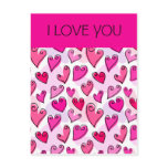 Fun Pink Valentine's hearts Postcard