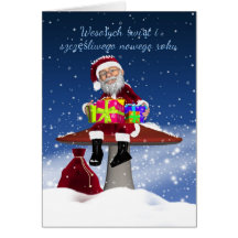 Fun Polish Christmas Card With Santa