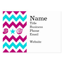 Fun Purple and Teal Chevron Pattern Business Card Template