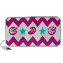 Fun Purple and Teal Chevron Pattern iPhone Speaker