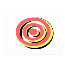 Fun Retro Tri-Colour Hypno Design Post Cards