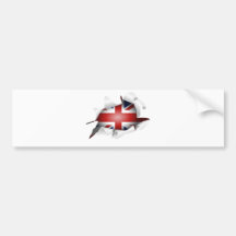 Fun Ripped Hole With Union jack Flag Bumper Sticker
