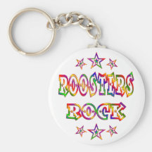 Fun Roosters Rock Keychains
