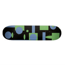 Fun Sage and Periwinkle Geometric Shapes Pattern Skateboard Decks