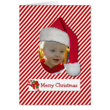 Fun Santa Hat Chrismtas Photo Card