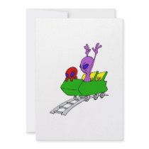 Fun & Scared Alien on Coaster Custom Announcements