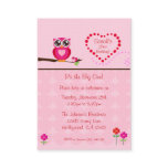 Fun Size Pink  Owl First Birthday Invitation Business Card Templates