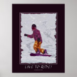 Fun SNOW BOARDER Art Poster posters