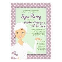 Fun Spa Girl Birthday Spa Party Invitation | Pink