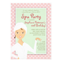 Fun Spa Girl Birthday Spa Party Invitation | Pink