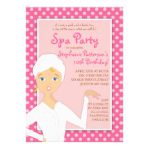 Fun Spa Girl Birthday Spa Party Invitation | Pink