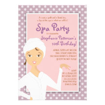 Fun Spa Girl Birthday Spa Party Invitation | Pink