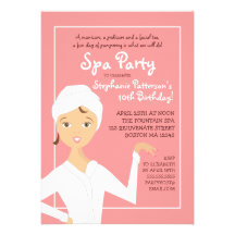 Fun Spa Girl Birthday Spa Party Invitation | Pink