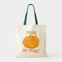 Fun trick or treat pumpkin Halloween candy bag