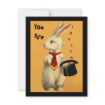 Fun Vintage Magic Show Rabbit & Top Hat Invitation
