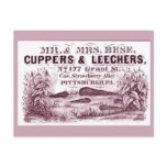 FUN Vintage MEDICAL  Leeches Ad CUPPERS & LEECHERS Post Card