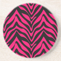 Fun Zebra and Hot Pink Pattern Coaster