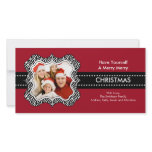 Fun Zebra Frame Christmas Photo Card. photo cards