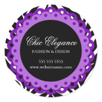 Fun Zebra Print and Purple Lace Stickers