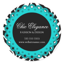 Fun Zebra Print and Turquoise Lace Stickers