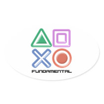 Fundamental Game Symbols Oval Sticker