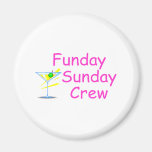 Funday Sunday Crew Pink Fridge Magnets