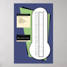 Fundraising Thermometer Including Date Column Print
