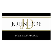Funeral Director Gold Stripes Business Cards