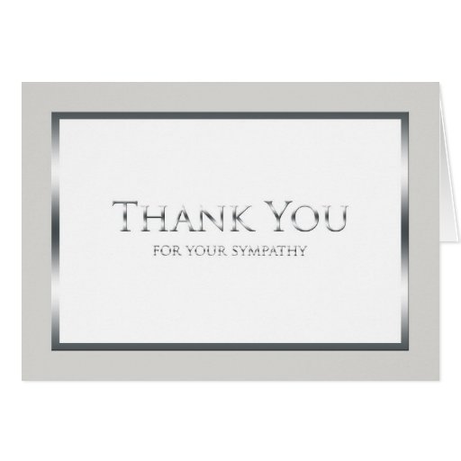 Funeral Thank You Card -- Classic Silver