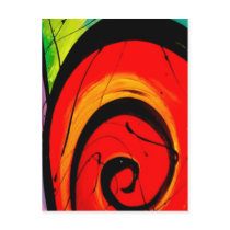 Funky Abstract Circles Art Postcards