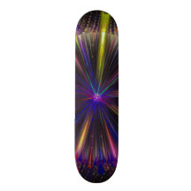 Funky Awesome Neon Bold Flower Star Burst Fractal Skate Board Deck
