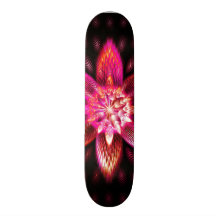 Funky Awesome Neon Psychedelic Flower Star Fractal Skate Deck