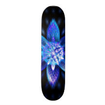 Funky Awesome Neon Psychedelic Flower Star Fractal Skateboard