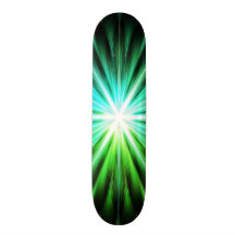 Funky Awesome Neon Psychedelic Star Fractal Skateboard